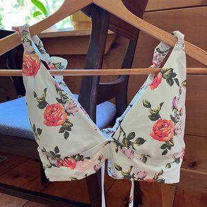 Aerie Size Large Floral Bikini Top